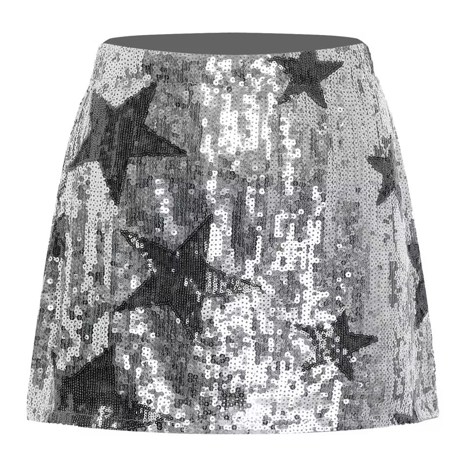 Stars Sequin Mini Skirt