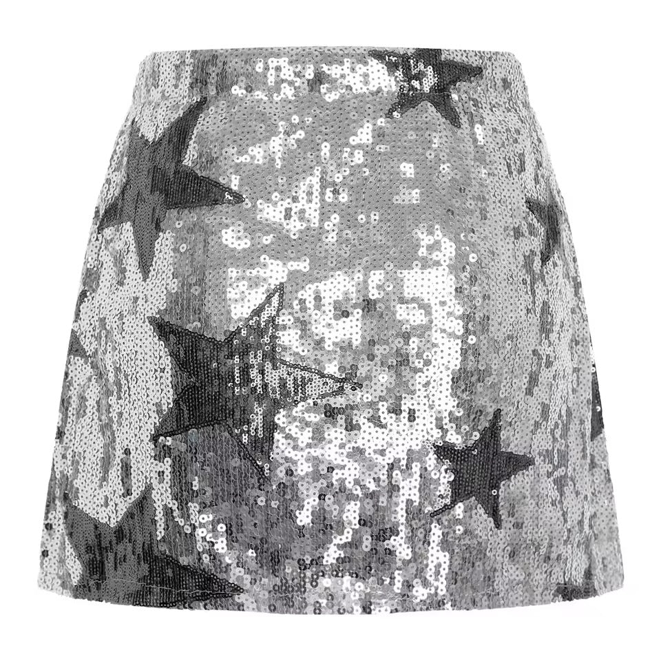 Stars Sequin Mini Skirt