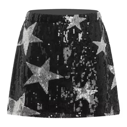 Stars Sequin Mini Skirt