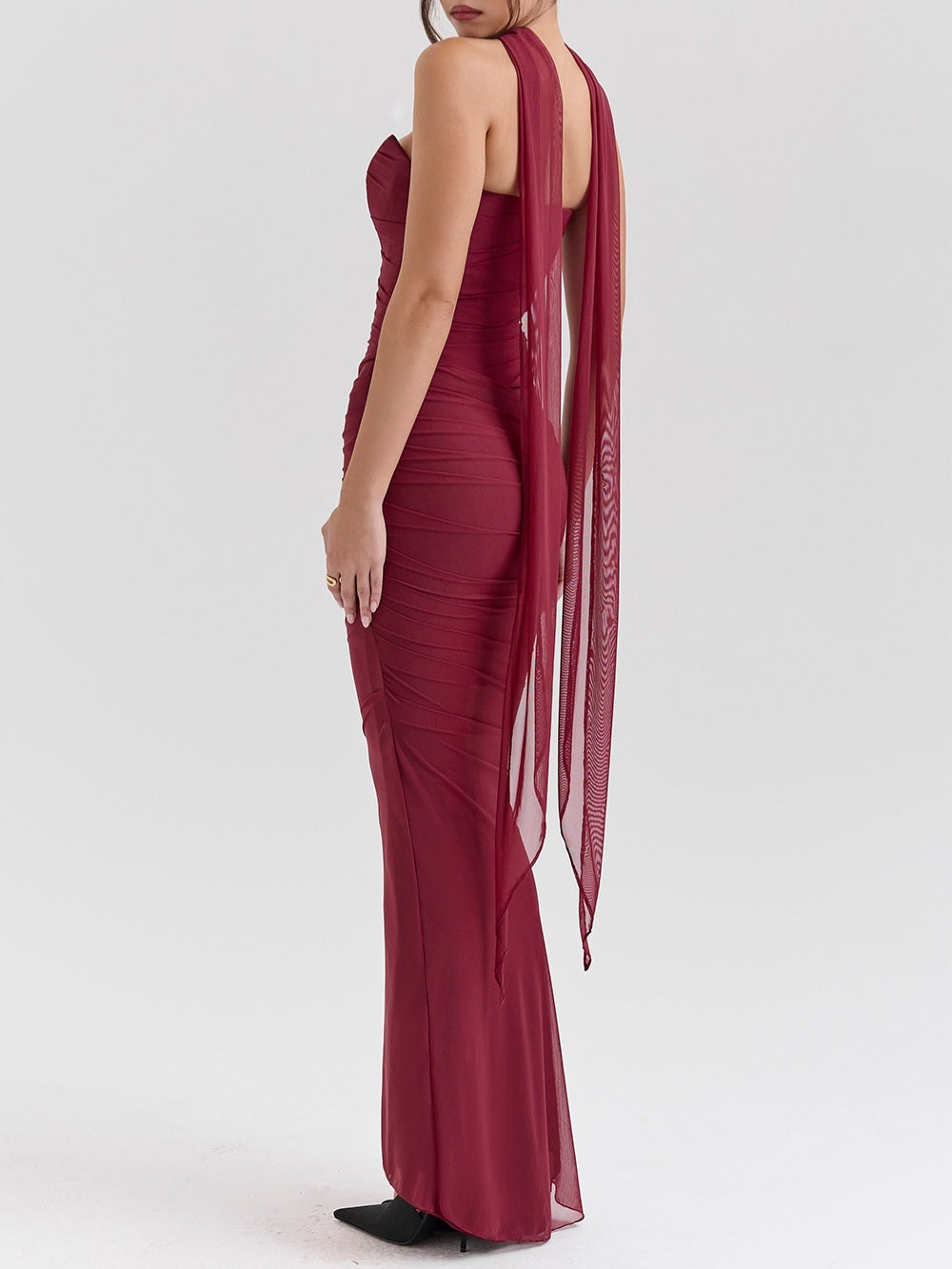 Strapless Corset & Fluted Hem Maxi Skirt Set