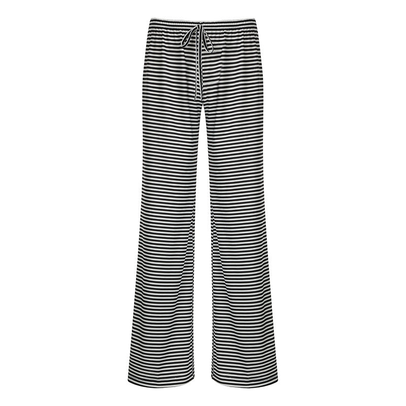 Striped Wide-Leg Lounge Pants