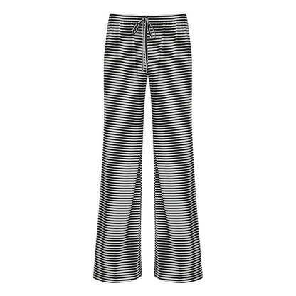 Striped Wide-Leg Lounge Pants
