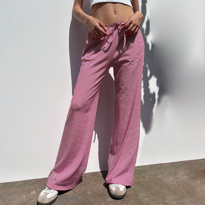 Striped Wide-Leg Lounge Pants