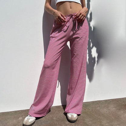 Striped Wide-Leg Lounge Pants