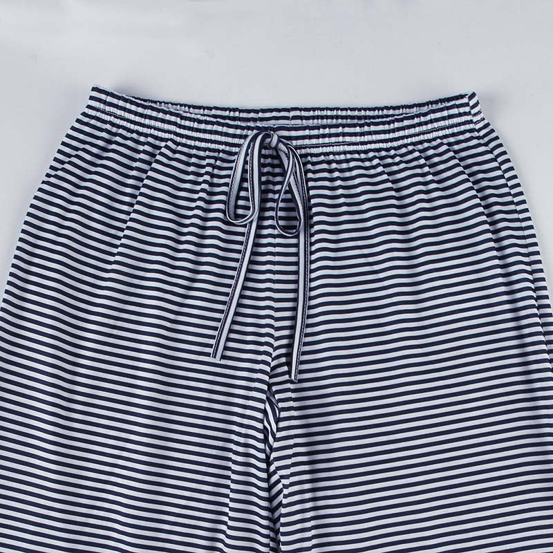 Striped Wide-Leg Lounge Pants