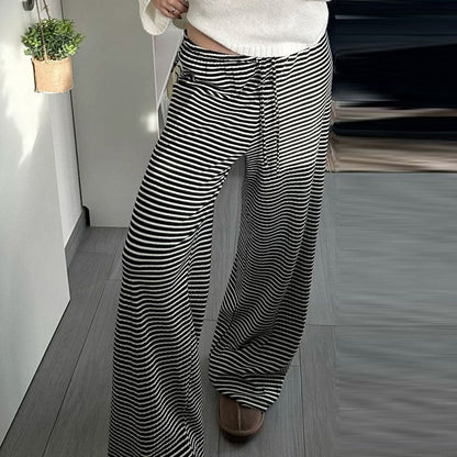 Striped Wide-Leg Lounge Pants