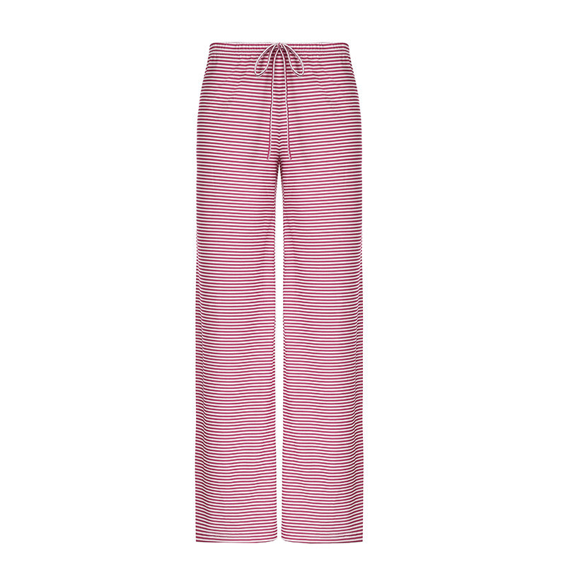 Striped Wide-Leg Lounge Pants