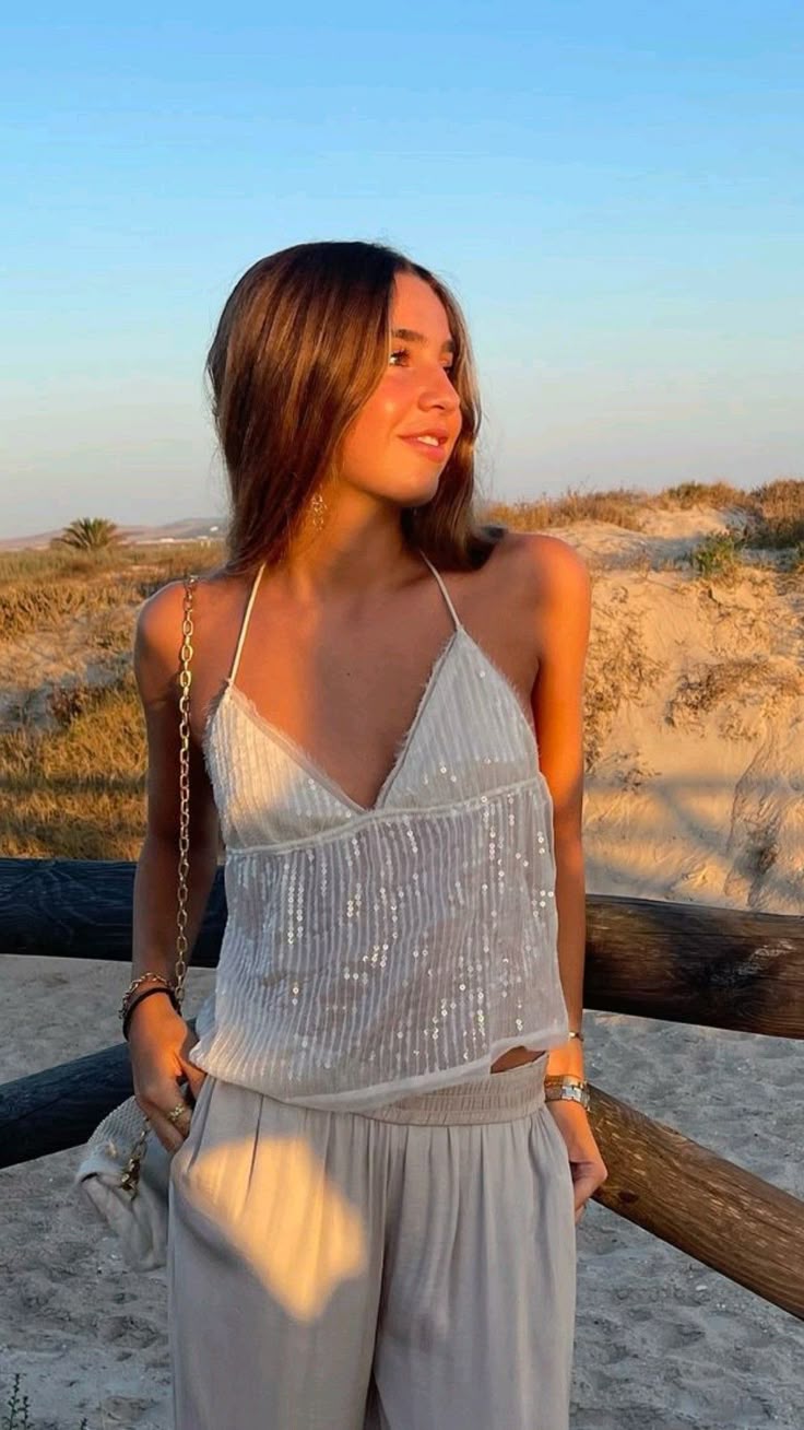 Sunlit Stardust Sequin Halter Top