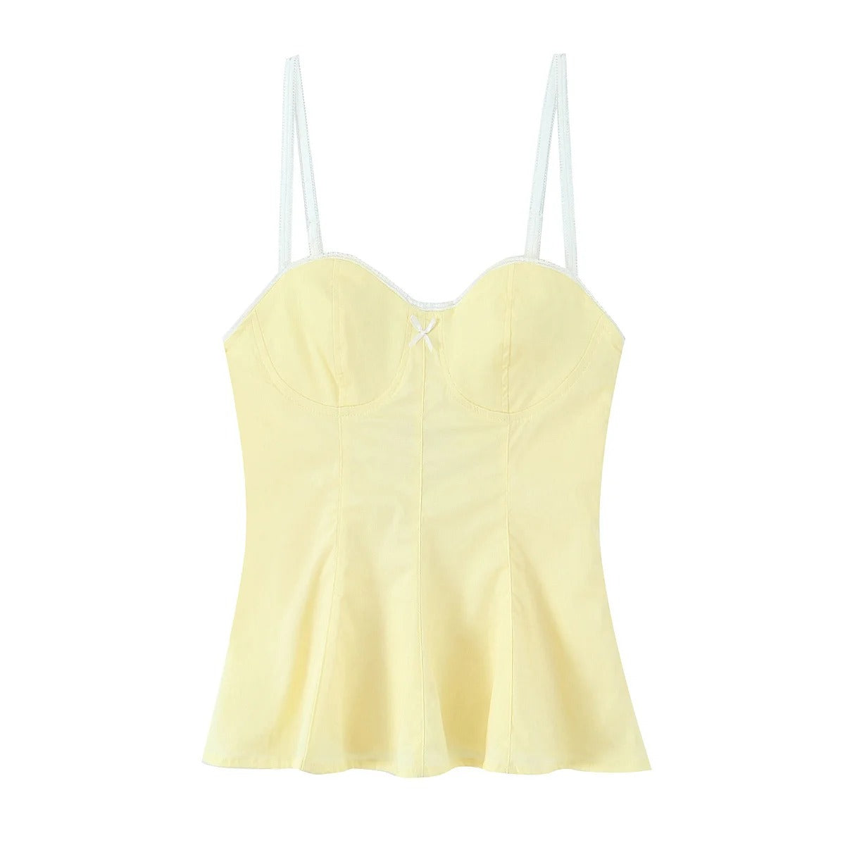 Sunny Summer Sweetheart Bow Trim Corset Top