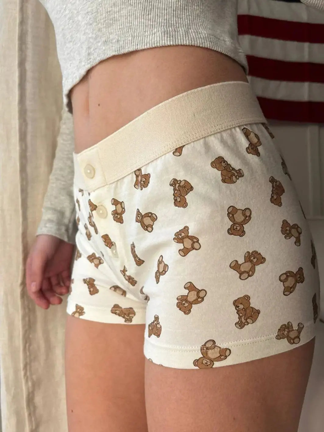 Teddy Bear Button Pj Boyshort