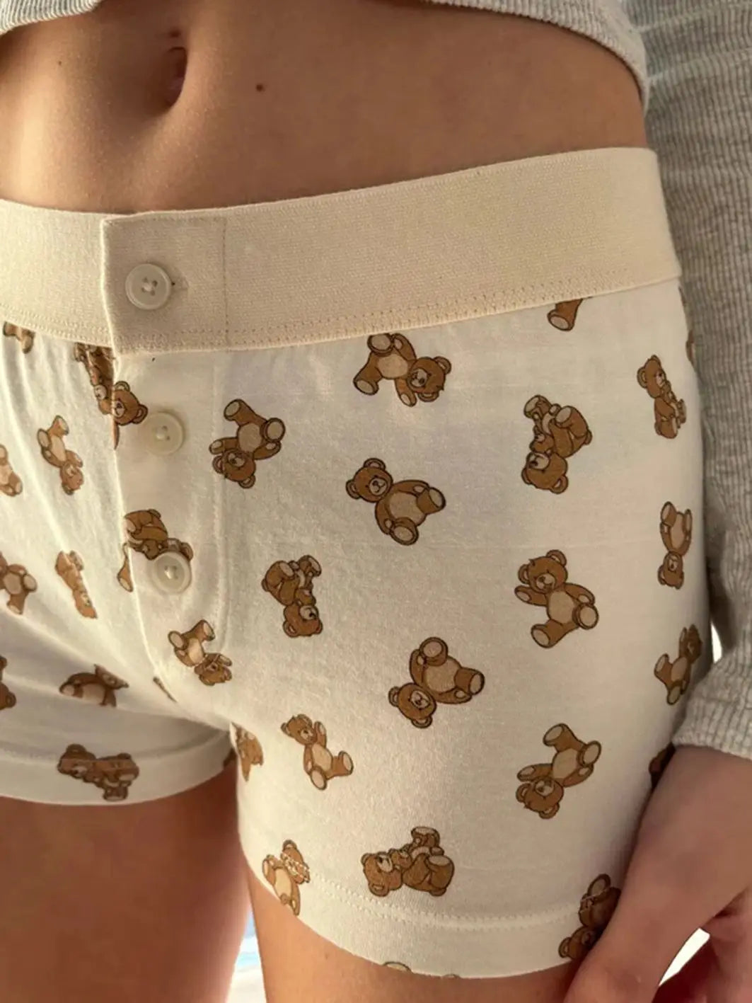 Teddy Bear Button Pj Boyshort