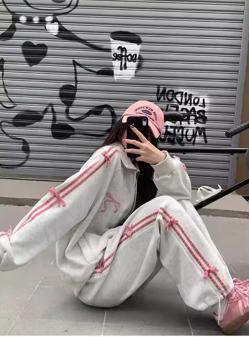 Coquette Bows Side-Stripe Tracksuit