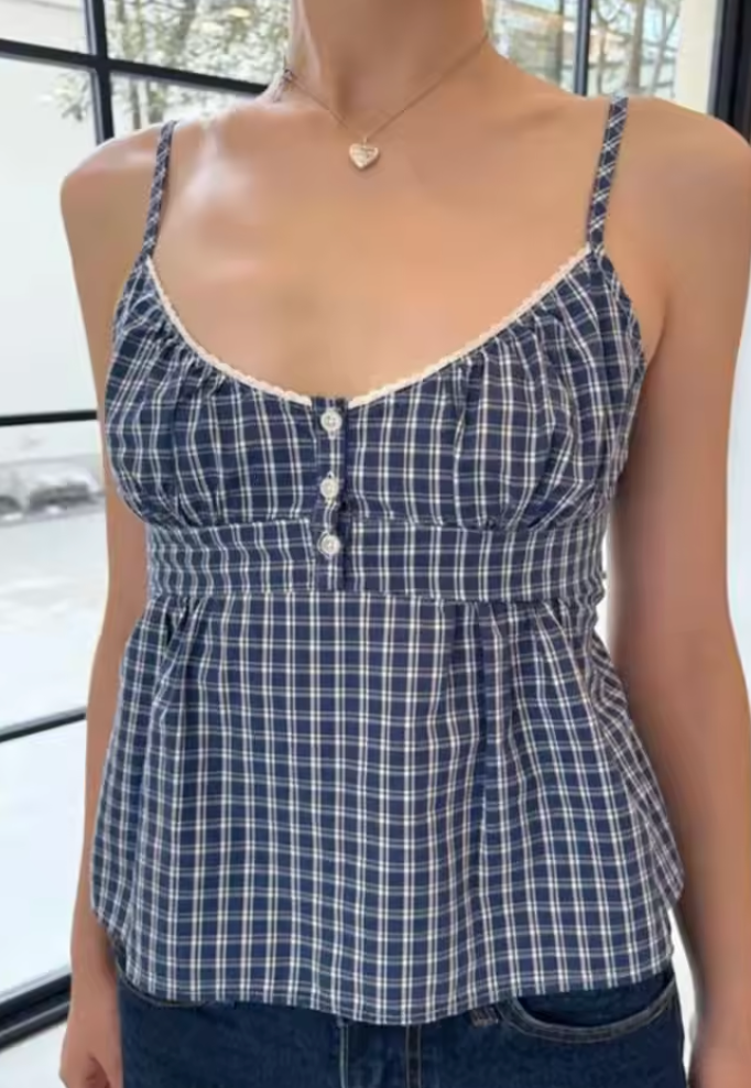 Tiffany Gingham Cami Top