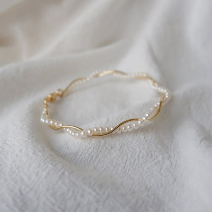 Twisted Pearl Wrap Bracelet