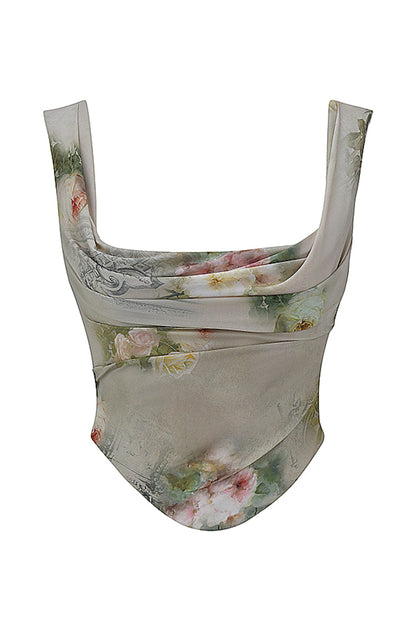 'Una' 'Vesper' Vintage Floral Top & Skirt Set