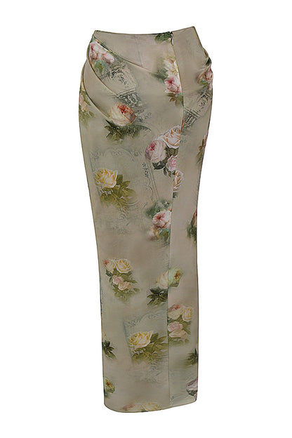 'Una' 'Vesper' Vintage Floral Top & Skirt Set