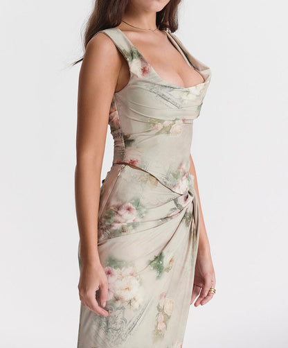 'Una' 'Vesper' Vintage Floral Top & Skirt Set