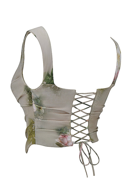 'Una' 'Vesper' Vintage Floral Top & Skirt Set