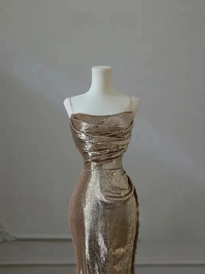 Metallic Gold Mermaid Dress