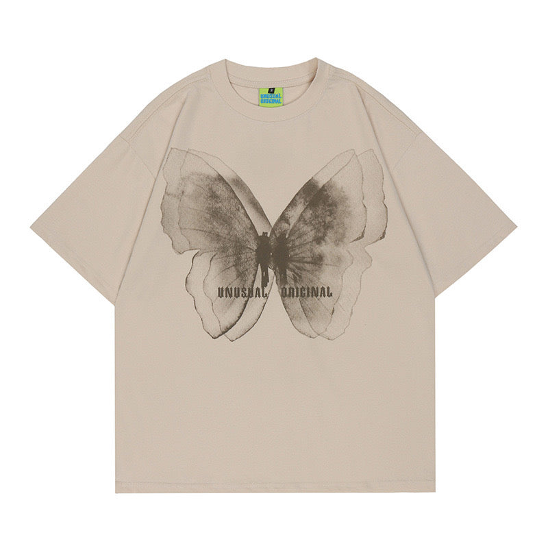 'Unusual Original' Faded Butterfly Print T-Shirt