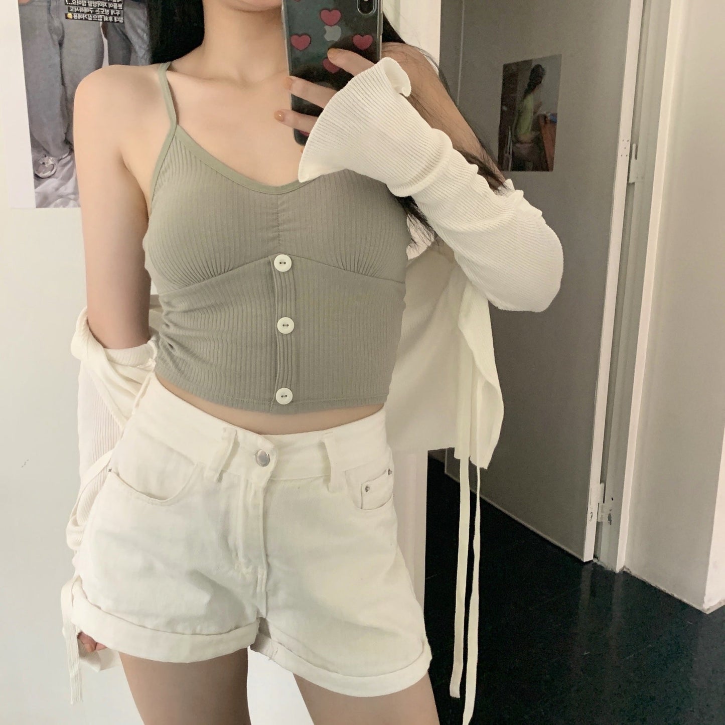 V-Neck Padded Knitted Camisole Top