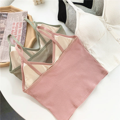 V-Neck Padded Knitted Camisole Top