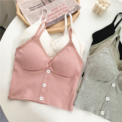 V-Neck Padded Knitted Camisole Top