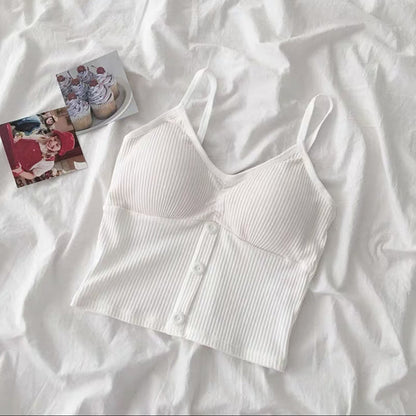 V-Neck Padded Knitted Camisole Top