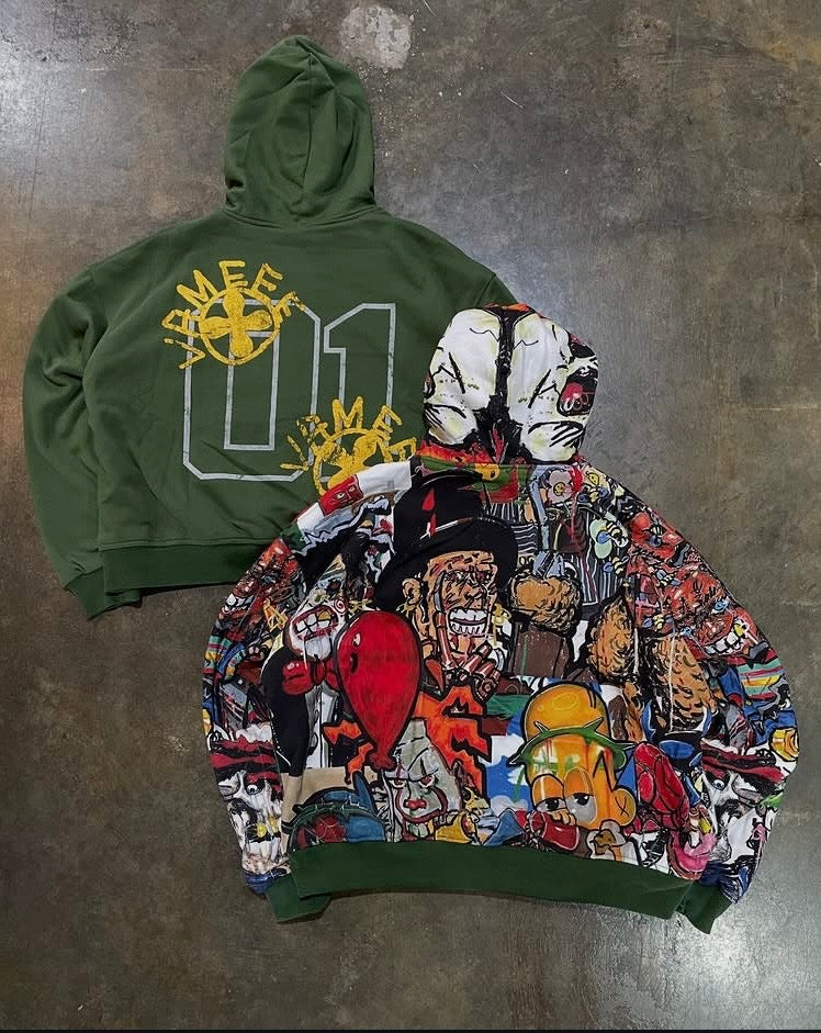 Vamee Green Reversible Hoodie