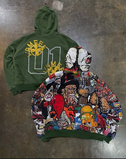 Vamee Green Reversible Hoodie