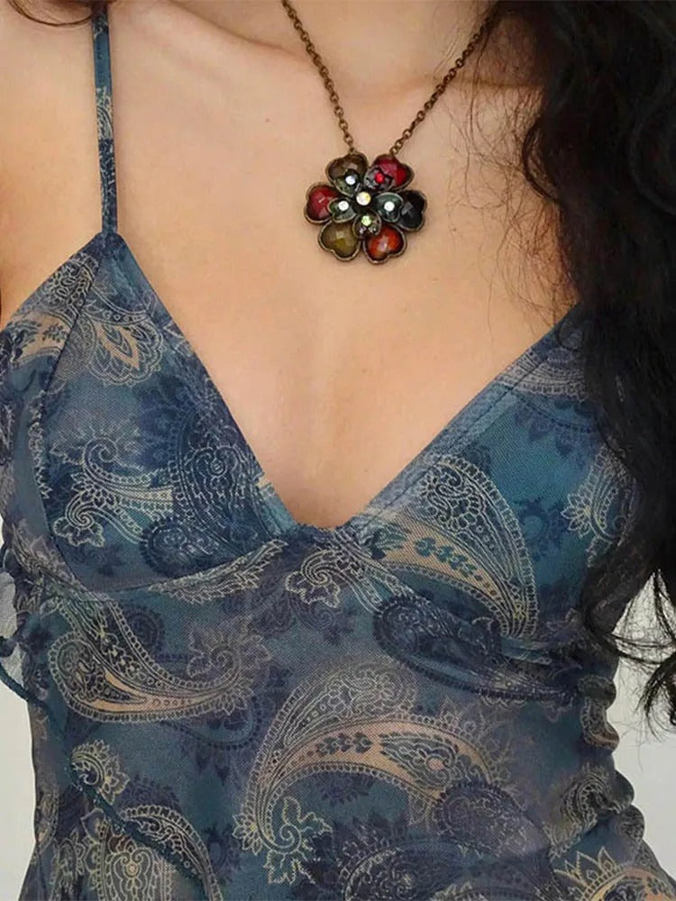 Velvet Hour Ocean Mesh Cami