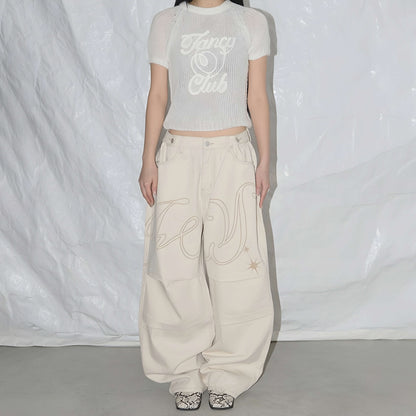 Vintage Angel Wings Baggy Jeans