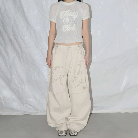 Vintage Angel Wings Baggy Jeans