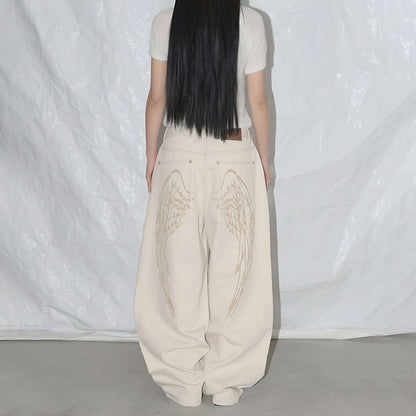 Vintage Angel Wings Baggy Jeans