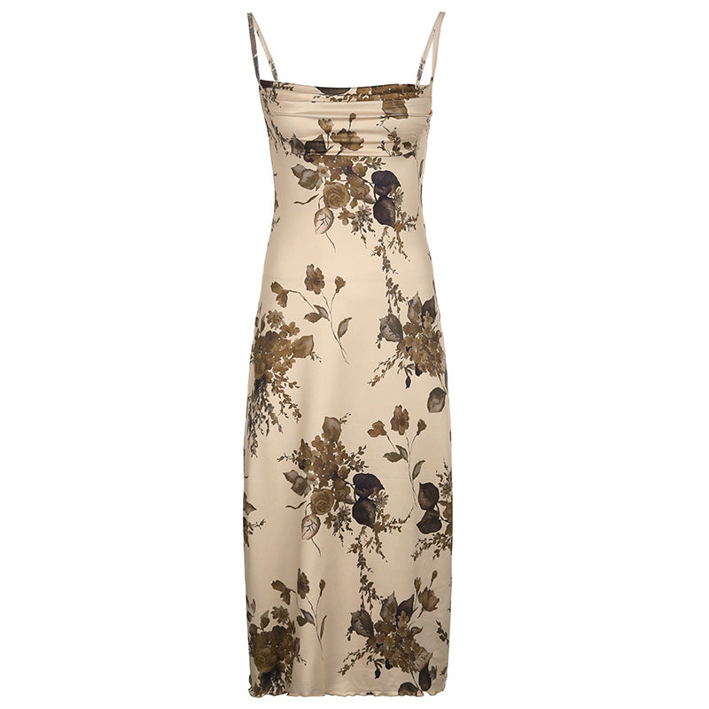 Retro Floral Print Patchwork Maxi Dress main image 1