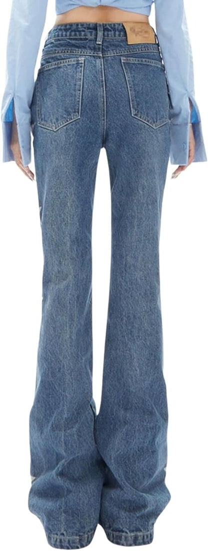 Vintage Star Print Flare Jeans