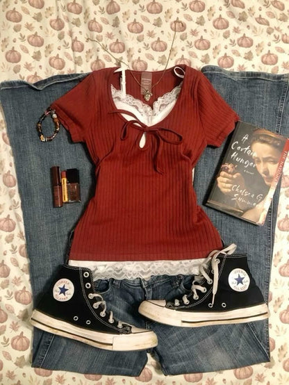 Vivid Auburn Red Snatched Top