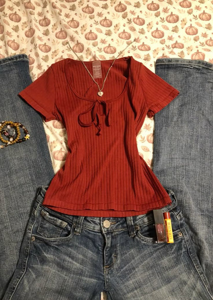 Vivid Auburn Red Snatched Top