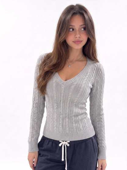 Preppy Cable Knit Sweater