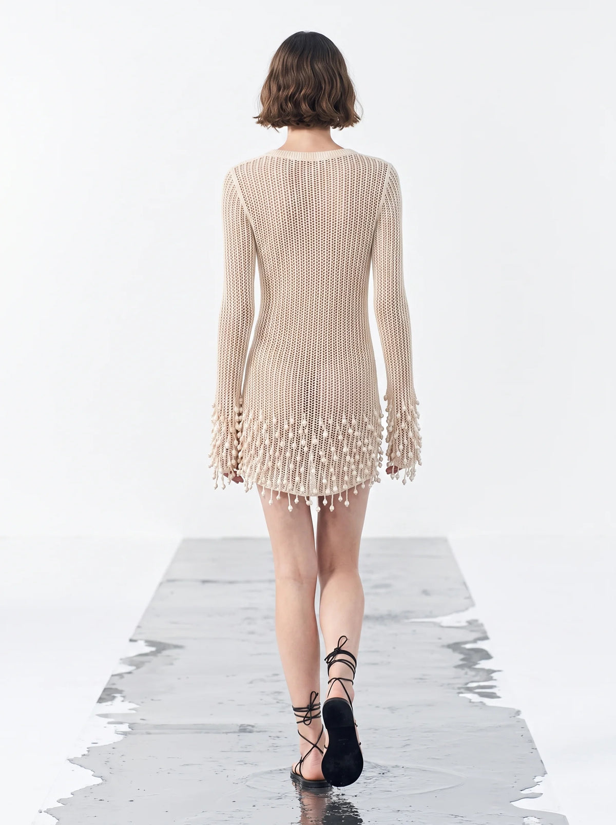 Pearl Fringe Knit Dress