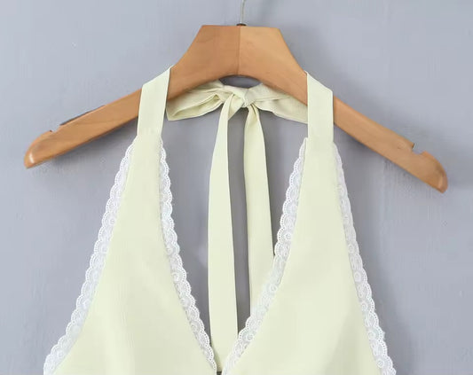 Yellow Daydream Smocked Halter Top