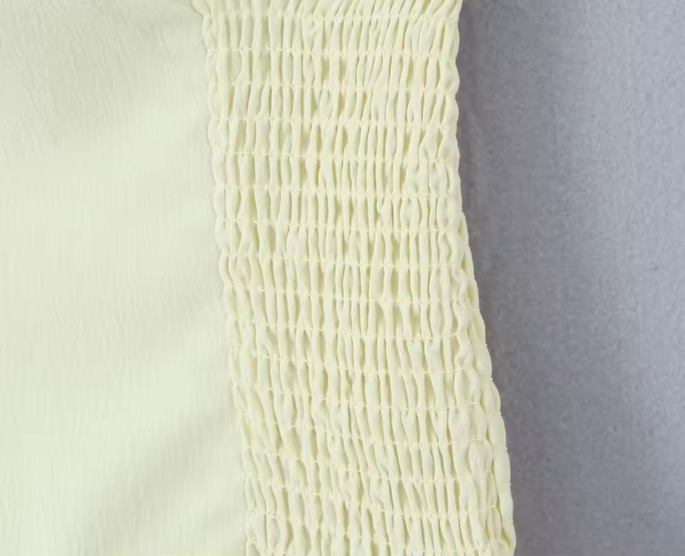 Yellow Daydream Smocked Halter Top