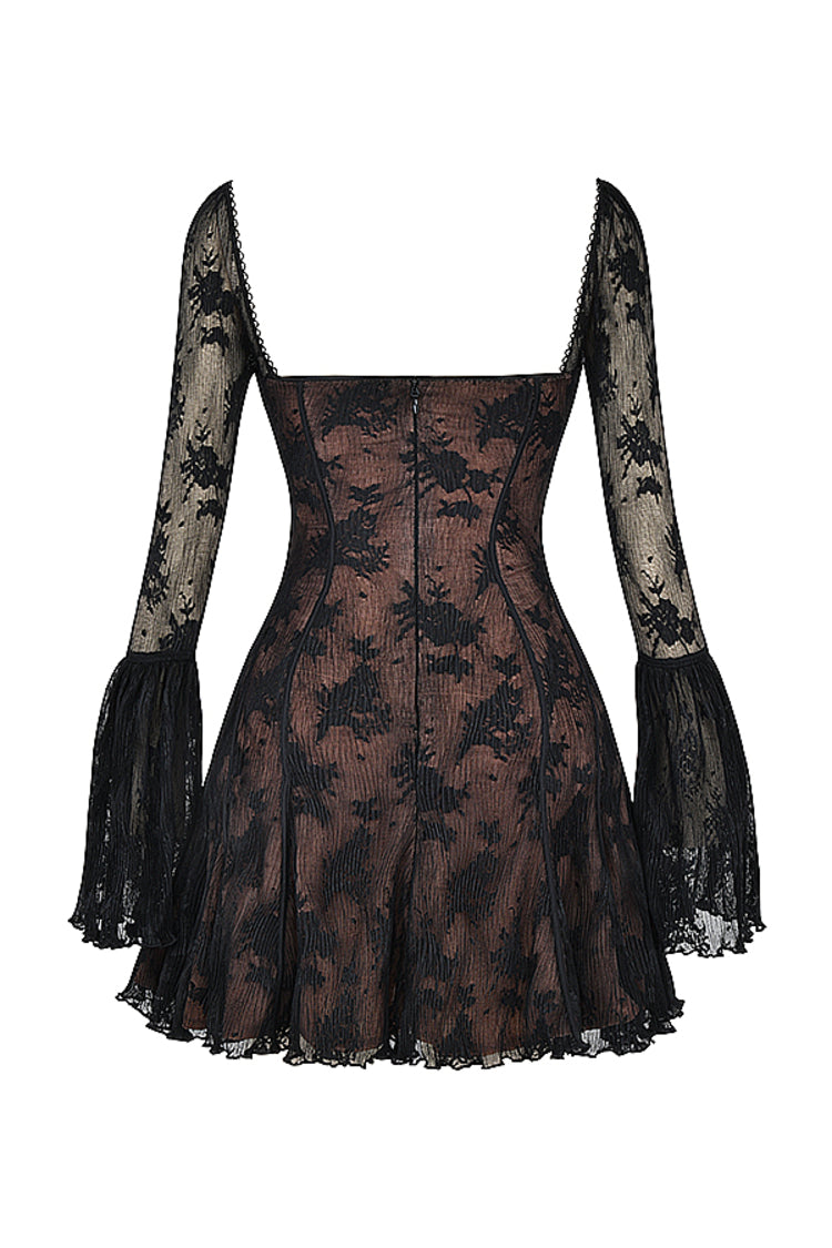 'Analissa' Black Lace Corset Dress-Luxandluxy