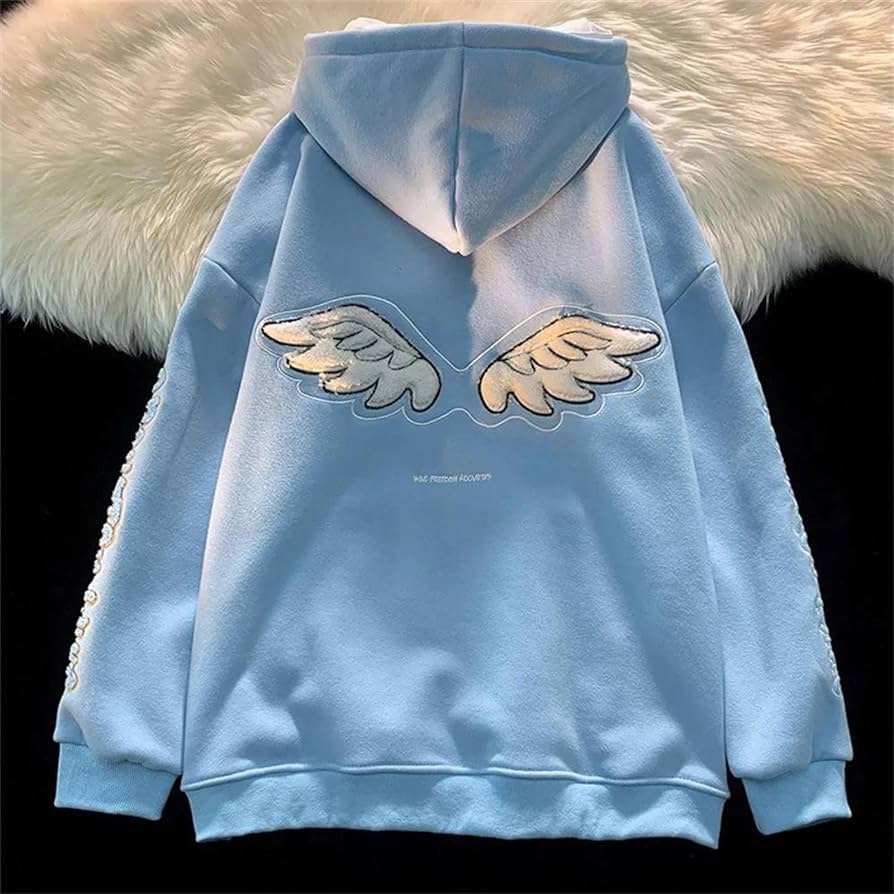 Angel Wings Embroidery Hoodie-Luxandluxy