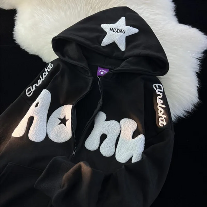 'Aonw' Star Hoodie-Luxandluxy