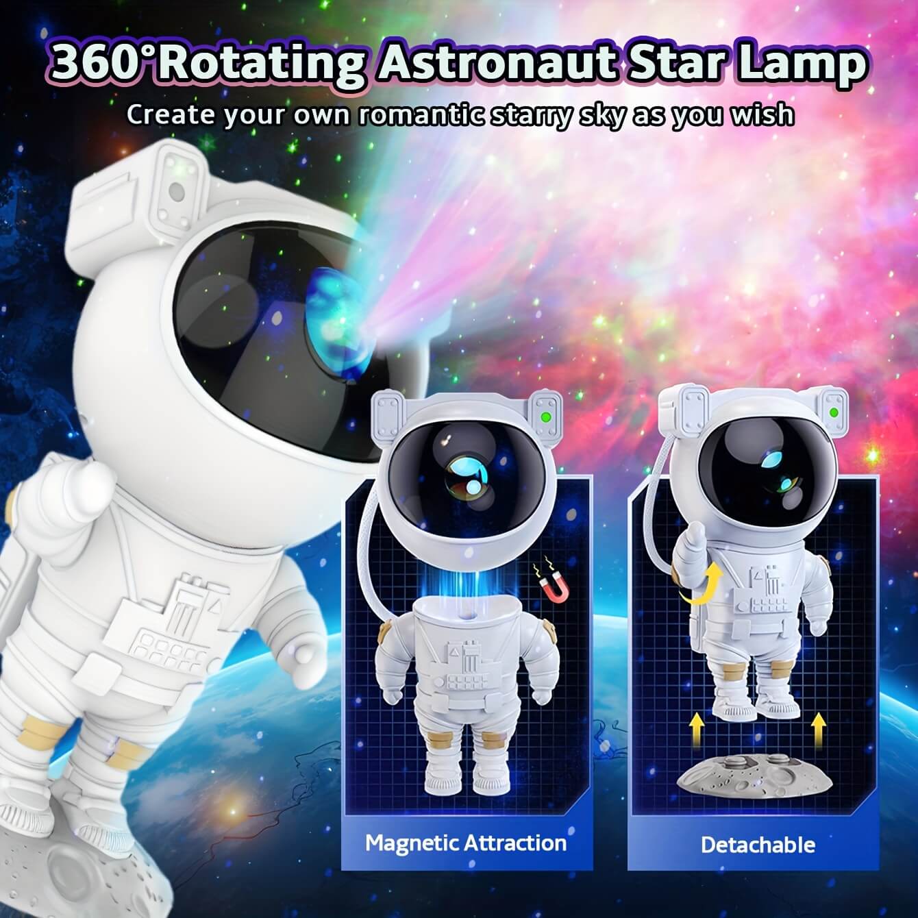 Astronaut Galaxy Projector Night Light-Luxandluxy