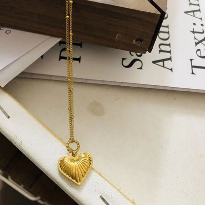 Barbie Gold Heart Necklace-Luxandluxy