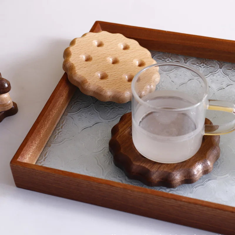 Biscuit Shape Wooden Coasters-Luxandluxy