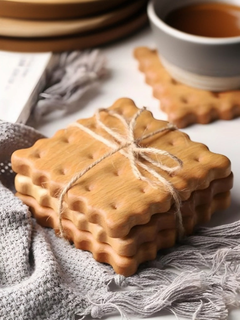 Biscuit Shape Wooden Coasters-Luxandluxy