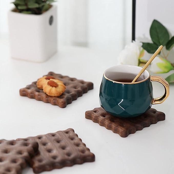 Biscuit Shape Wooden Coasters-Luxandluxy